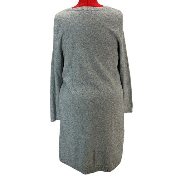 Talbots Gray Knee Length Side Tie Long Sleeve Scoop Neck Sweater Dress Women XL - Picture 2 of 10